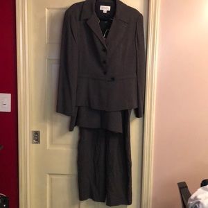 Casual Corner Annex Three Piece Black & Grey Suit